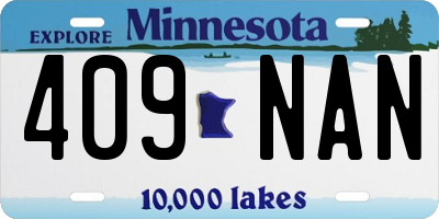MN license plate 409NAN