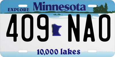 MN license plate 409NAO