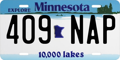 MN license plate 409NAP