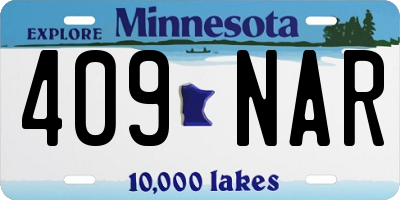 MN license plate 409NAR