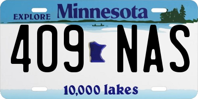 MN license plate 409NAS