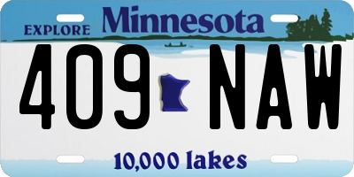 MN license plate 409NAW