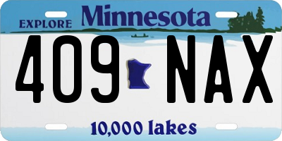 MN license plate 409NAX
