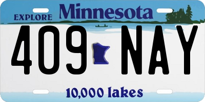 MN license plate 409NAY