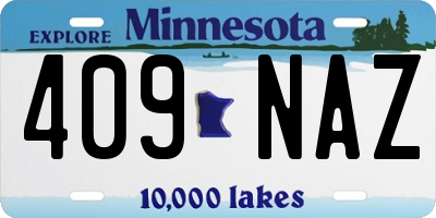MN license plate 409NAZ