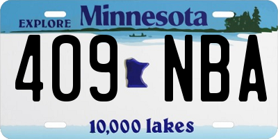 MN license plate 409NBA