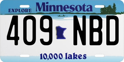 MN license plate 409NBD