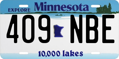 MN license plate 409NBE