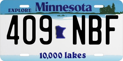 MN license plate 409NBF