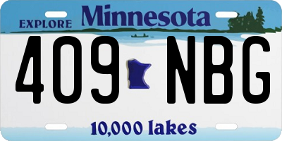 MN license plate 409NBG