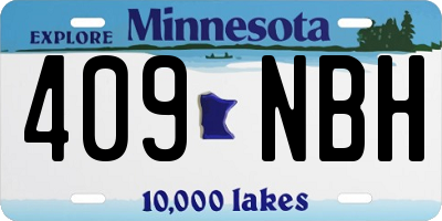 MN license plate 409NBH