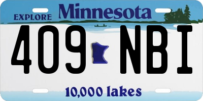 MN license plate 409NBI