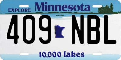 MN license plate 409NBL