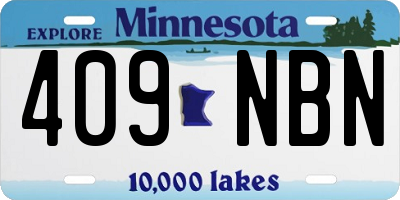 MN license plate 409NBN