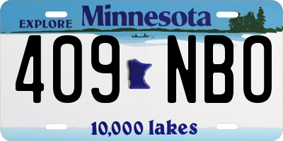 MN license plate 409NBO