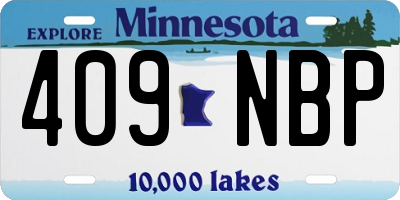 MN license plate 409NBP