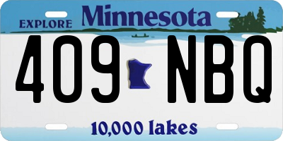 MN license plate 409NBQ