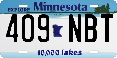 MN license plate 409NBT