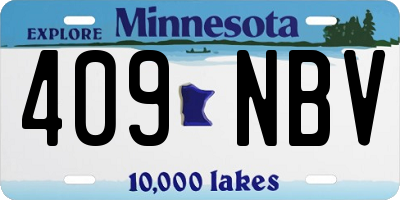 MN license plate 409NBV