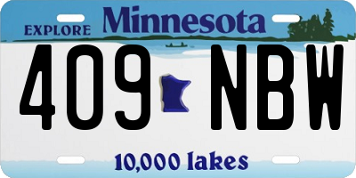 MN license plate 409NBW