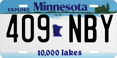 MN license plate 409NBY