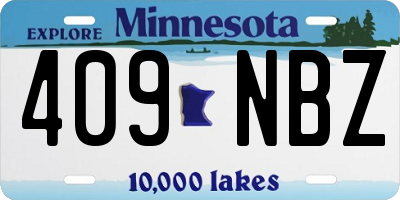 MN license plate 409NBZ