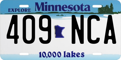 MN license plate 409NCA