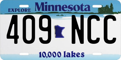 MN license plate 409NCC