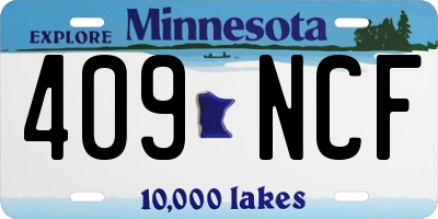 MN license plate 409NCF