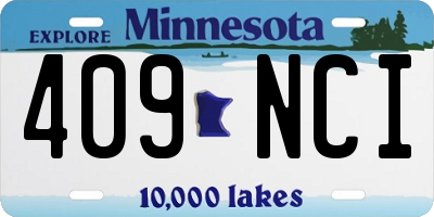 MN license plate 409NCI
