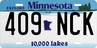 MN license plate 409NCK