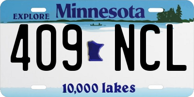 MN license plate 409NCL