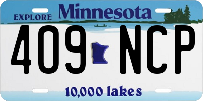 MN license plate 409NCP