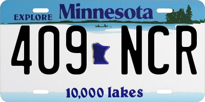 MN license plate 409NCR