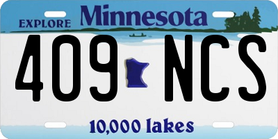 MN license plate 409NCS