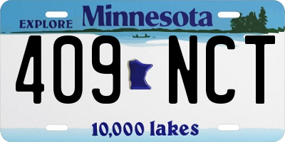 MN license plate 409NCT