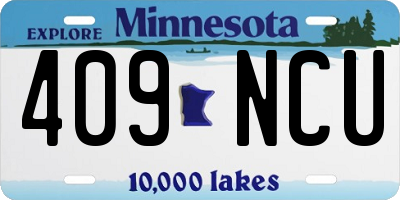 MN license plate 409NCU