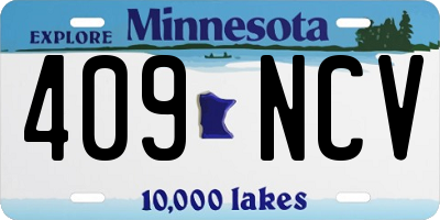 MN license plate 409NCV