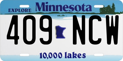 MN license plate 409NCW