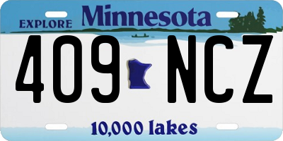 MN license plate 409NCZ
