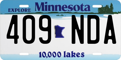 MN license plate 409NDA