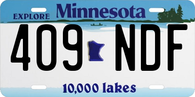 MN license plate 409NDF