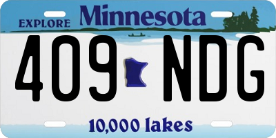MN license plate 409NDG