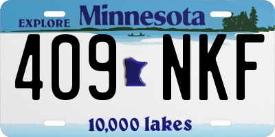 MN license plate 409NKF