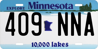 MN license plate 409NNA