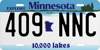 MN license plate 409NNC