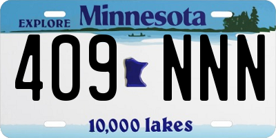 MN license plate 409NNN