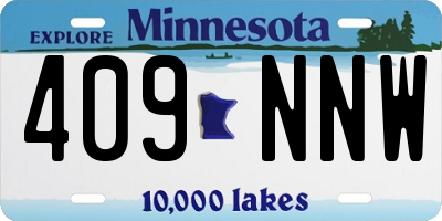MN license plate 409NNW