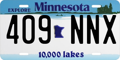 MN license plate 409NNX