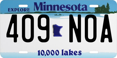 MN license plate 409NOA